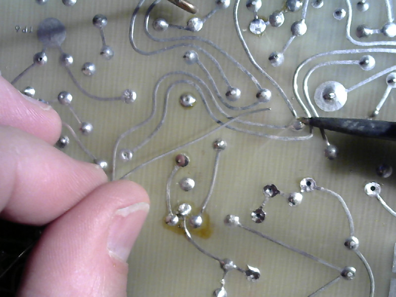 Add solder to the hole