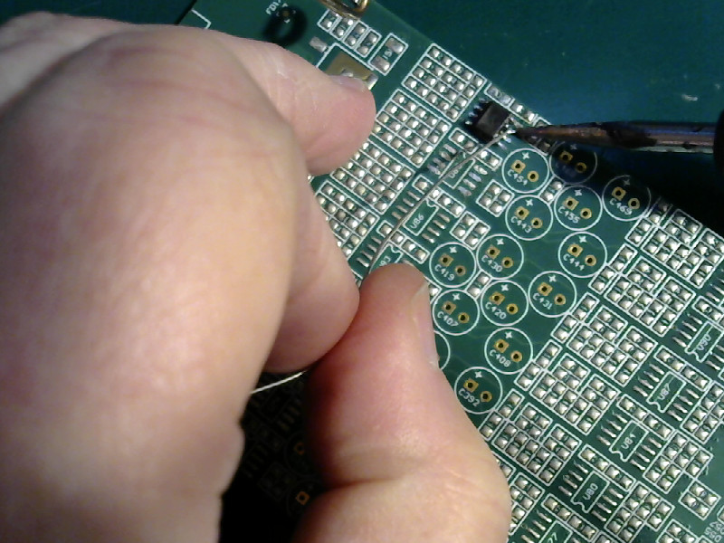 Solder the pins one one side