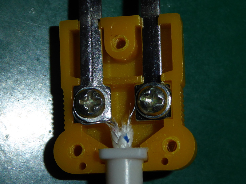Bare wires inside the plug