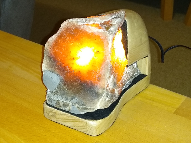 Making the base for the salt block lamp