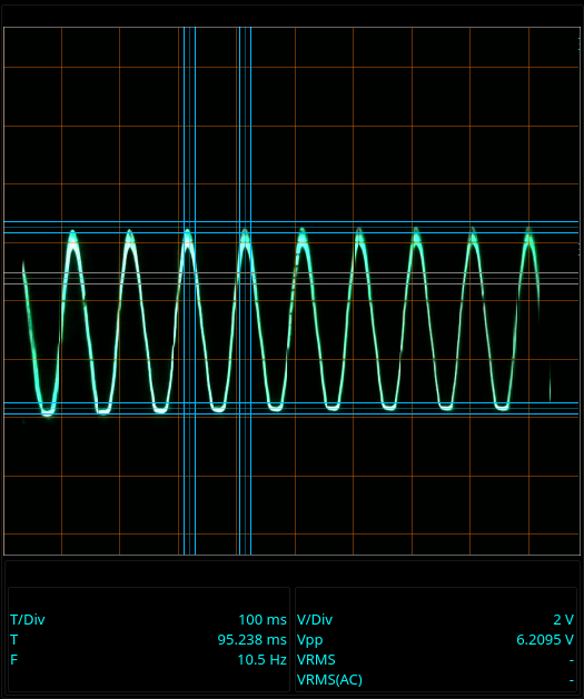 16kHz carrier, 10 Hz signal, output loaded with 100k