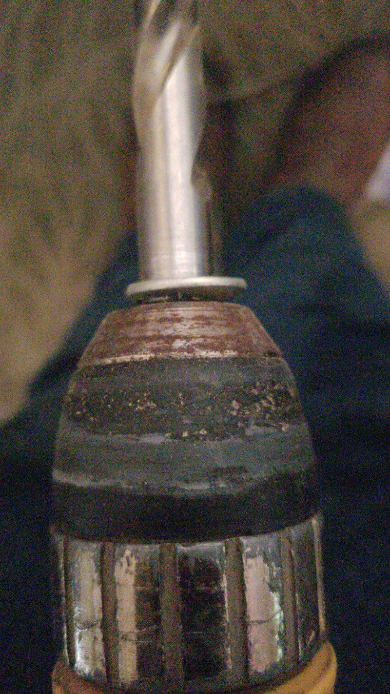 Drilled out bolt head