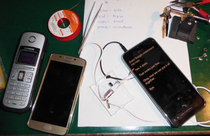 Transcribing phone calls with Google Live Transcribe - An adapter made from common parts
