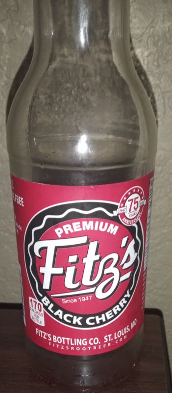 Fitz's black cherry, glass bottle