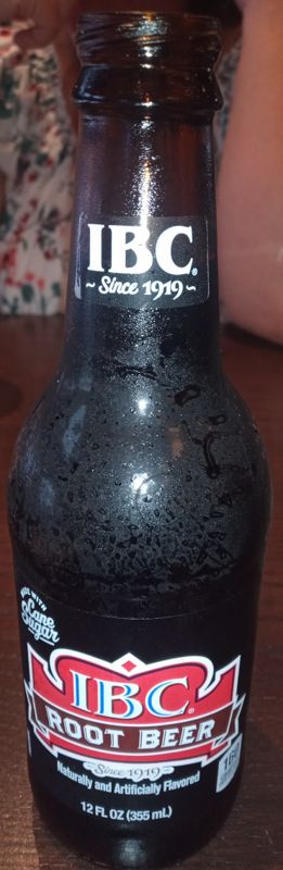 IBC root beer, glass bottle